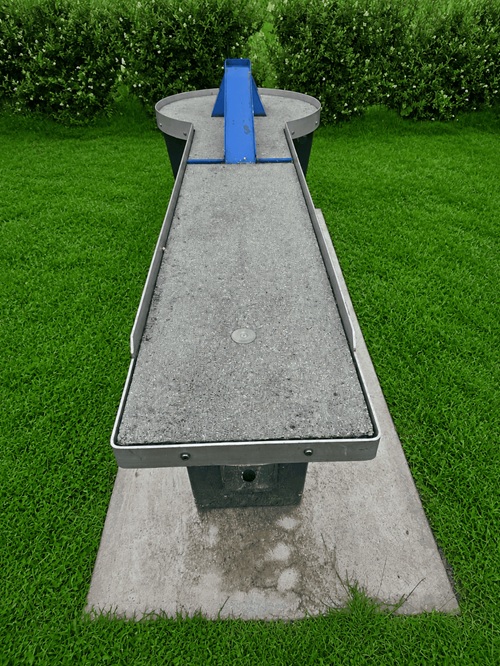 Pit-Pat-Bahn blau mit Rampe